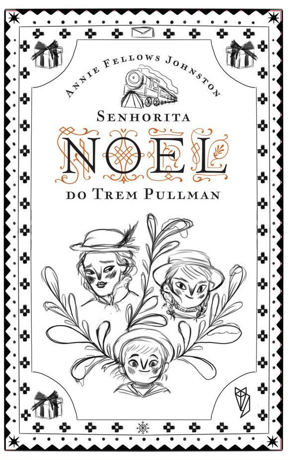 early sketch for the cover of miss snata claus of the pullman, version two.